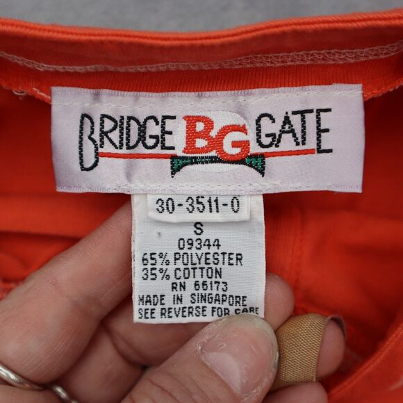 Bridge Gate Shirt Womens S Orange Short Sleeve Henley Button Pocket Knit T Shirt - Picture 2 of 15